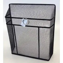 Round Tower Fire Guard Black With Chrome Ring - 28 Inch -