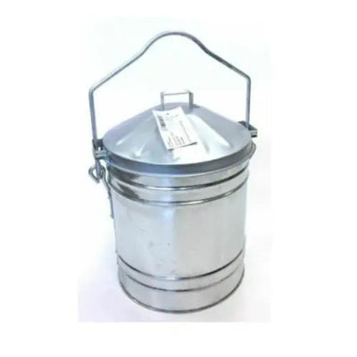 Round Tower Galvanised Ash Bin with Lid - Fireside