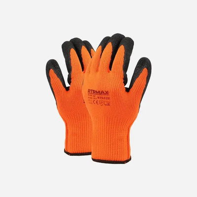 RTRMAX Orange Thermal Garden Glove With Rubber Grip - 9