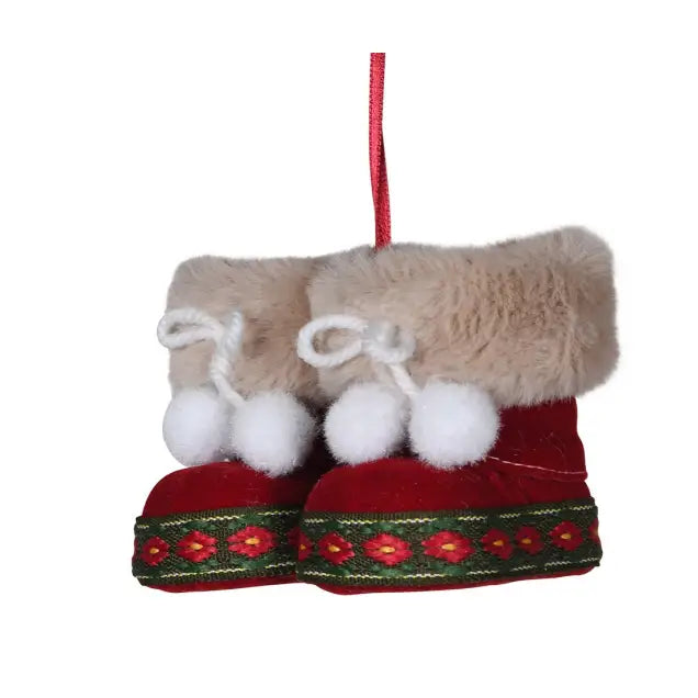 Ruby Faux Fur Booties Bauble - Christmas >> Baubles Tree