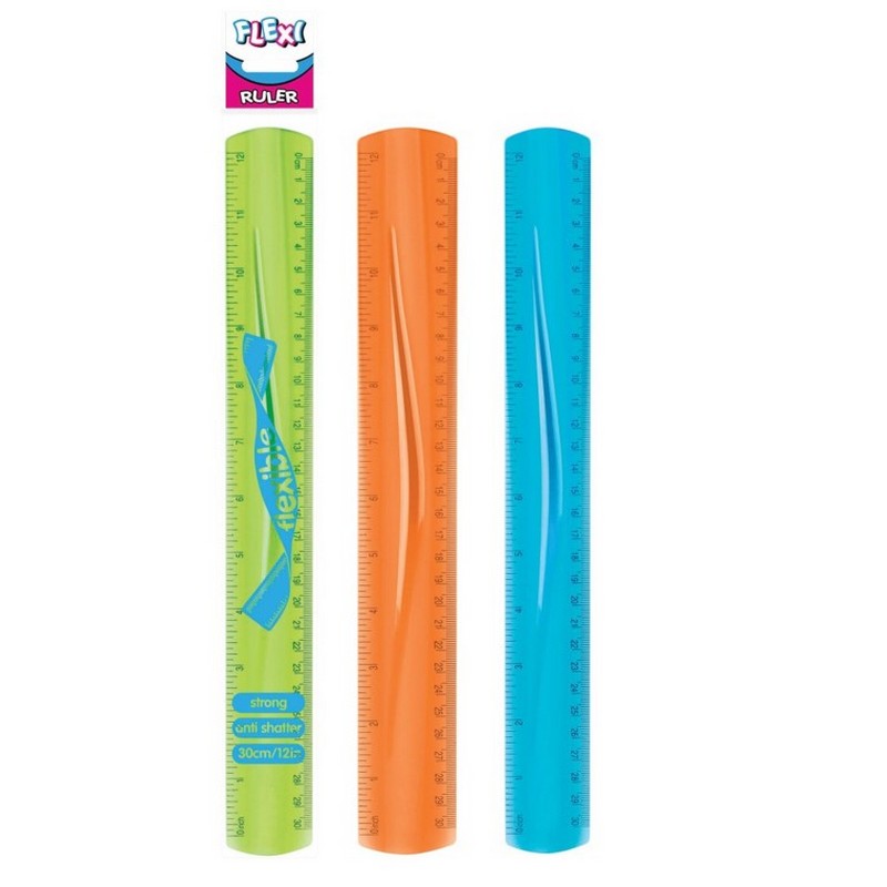 County Stationery Flexi Flexible Ruler 30cm (12Inch) - Assorted Colours