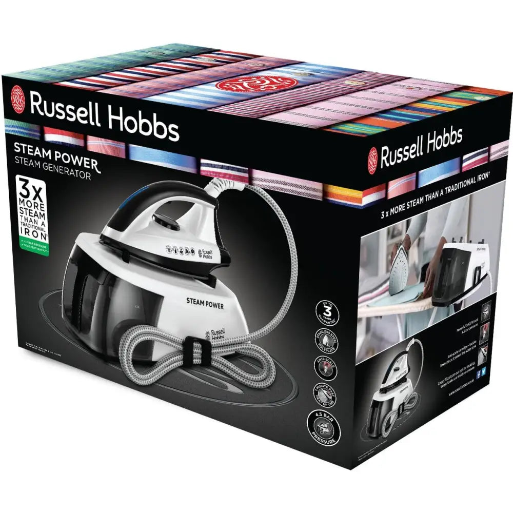 Russell Hobbs Steam Powered Generator Iron - Black - Irons &