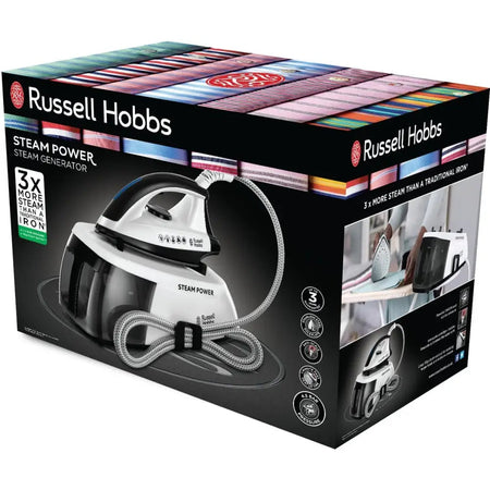 Russell Hobbs Steam Powered Generator Iron - Black - Irons &