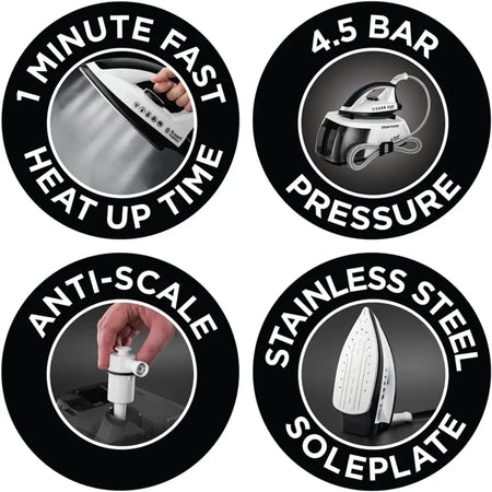 Russell Hobbs Steam Powered Generator Iron - Black - Irons &