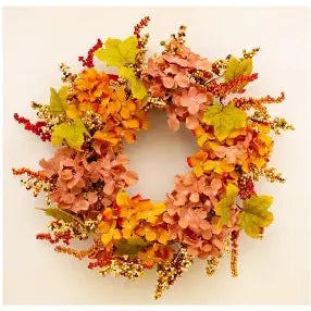 Russet Hydrangea Wreath 46cm - Seasonal >> Autumn >> Wreath