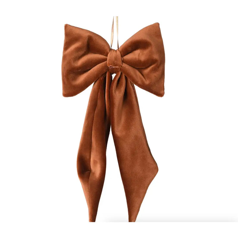 Rustic Caramel Hanging Bow Seasonal >> Christmas >> Baubles