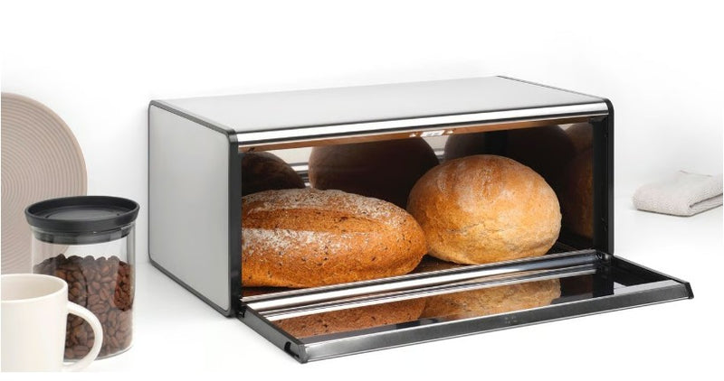 Brabantia Fall Front Bread Bin - Matt Steel