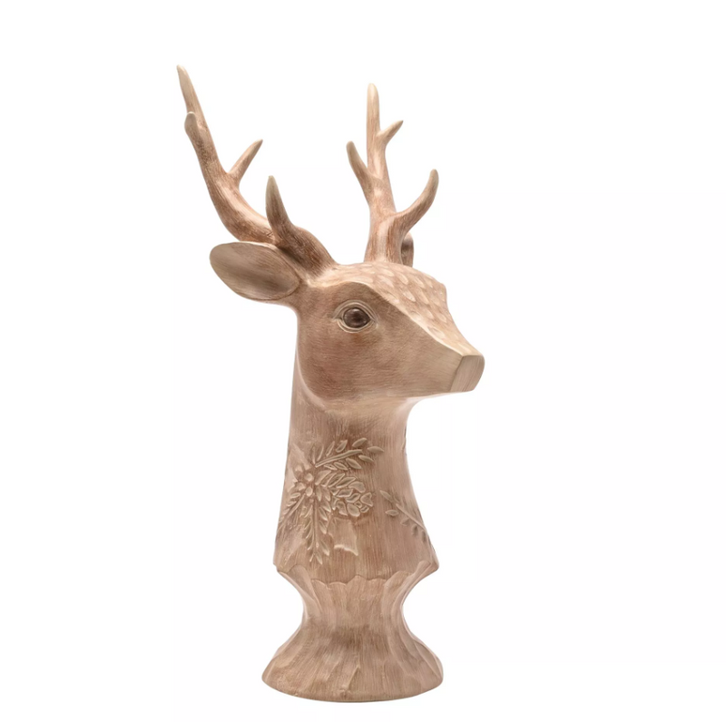 Resin Wood Effect Stag Bust 45cm