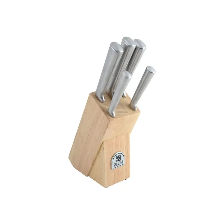 Sabatier 5 Piece Wooden Knife Block Set - Kitchenware