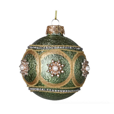 Sage Green Diamante Bauble Seasonal >> Christmas >> Baubles