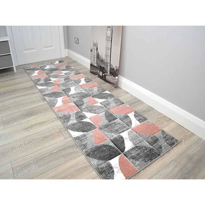 Sahara Runner Rug 66 x 230cm (Various Designs) - Leaf Pink