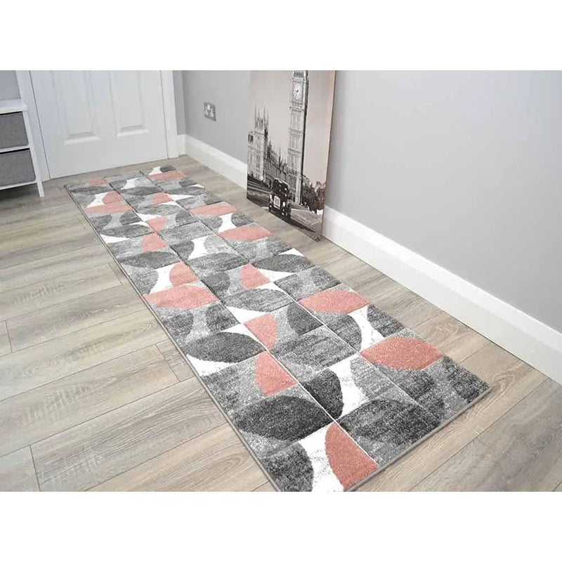 Sahara Runner Rug 66 x 230cm (Various Designs) - Leaf Pink