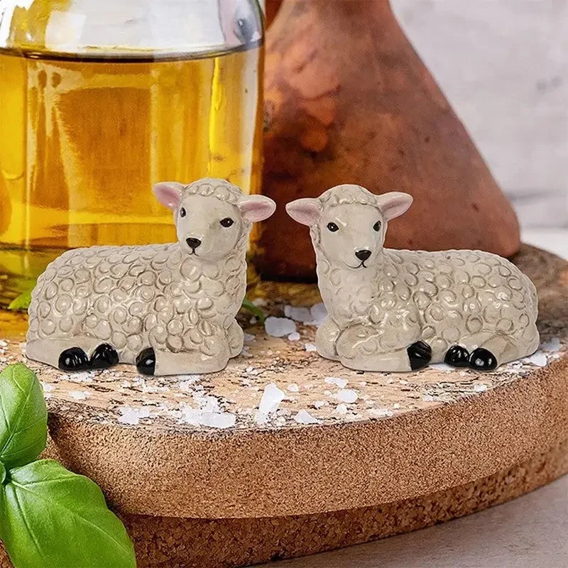 Salt & Pepper Sets - Cow & Sheep Available - Sheep - Salt &