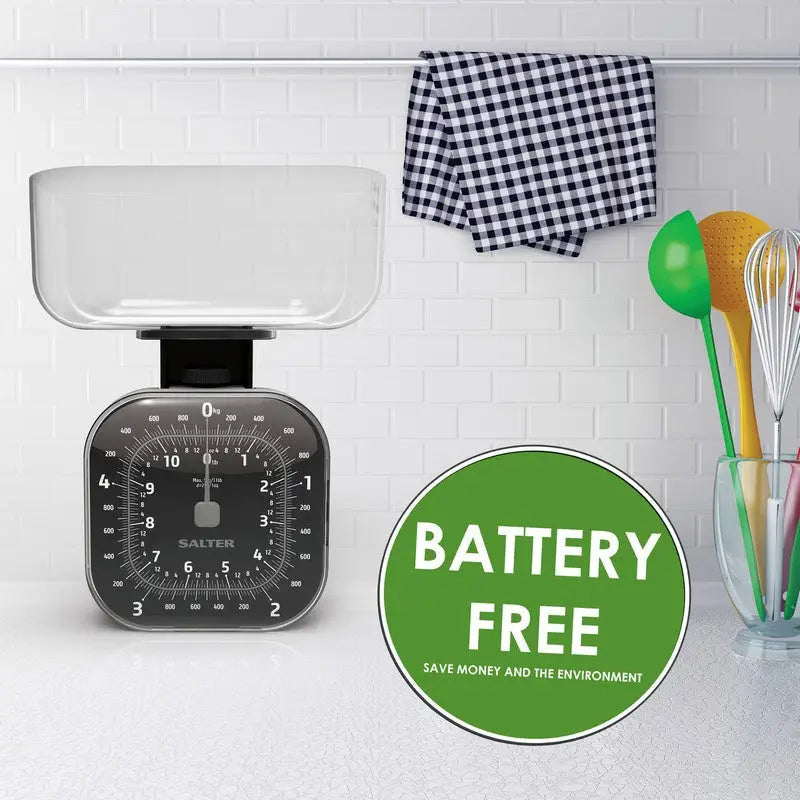 Salter Cube Mechanical Kitchen Scales - Black - Kitchen