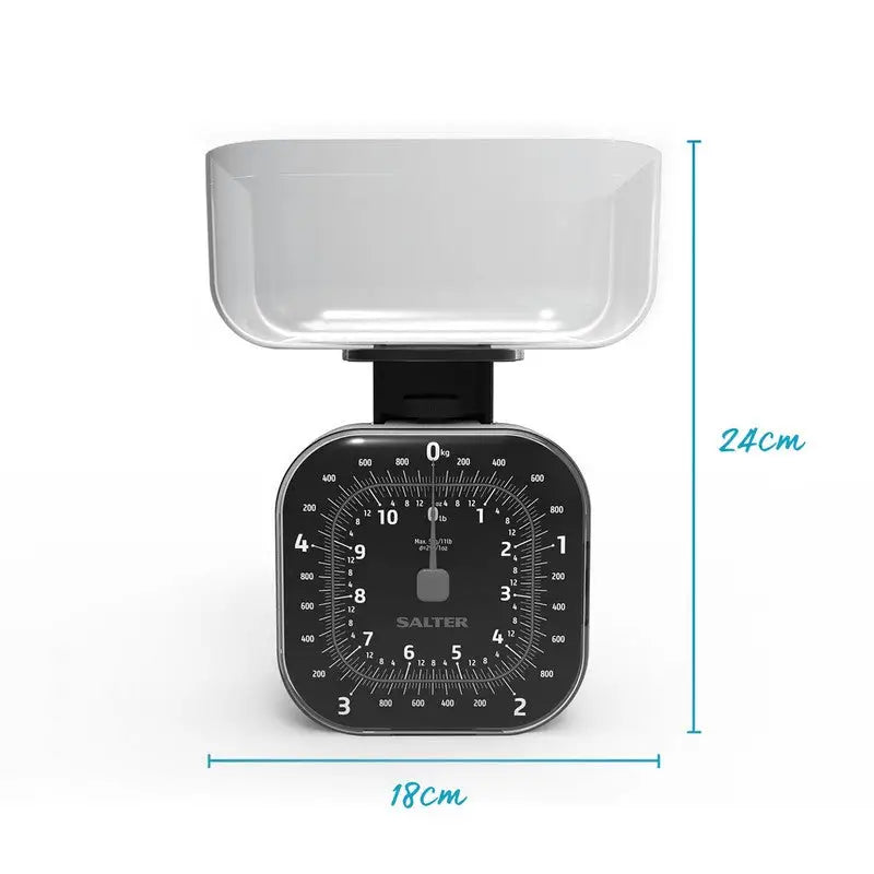 Salter Cube Mechanical Kitchen Scales - Black - Kitchen