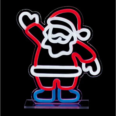 Santa Design Table Top Lit Neon Sign 25cm - Seasonal >>
