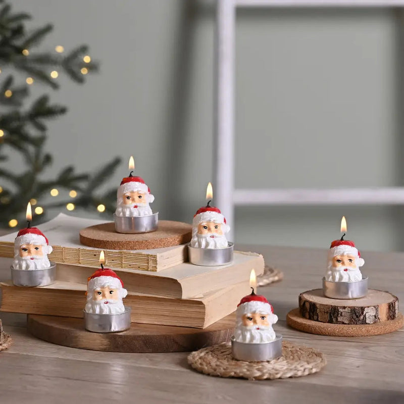 Santa Head Tealights - Set of 6 - Seasonal & Holiday