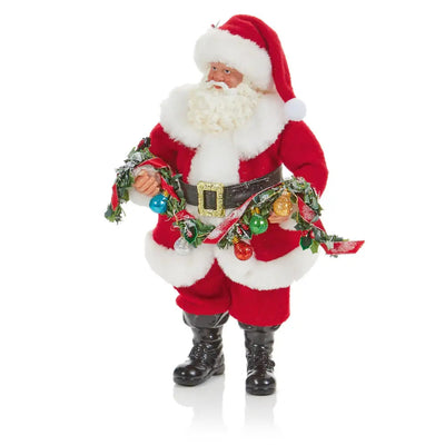 Santa With Bauble Garland 28cm - Seasonal & Holiday