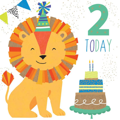 Sara Miller 2 Today Boy Lion Birthday Card - Giftware