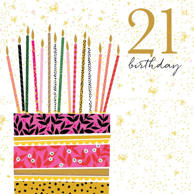Sara Miller 21st Birthday Cake Card - Giftware
