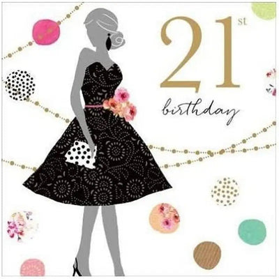 Sara Miller 21st Little Black Dress Birthday Card - Giftware