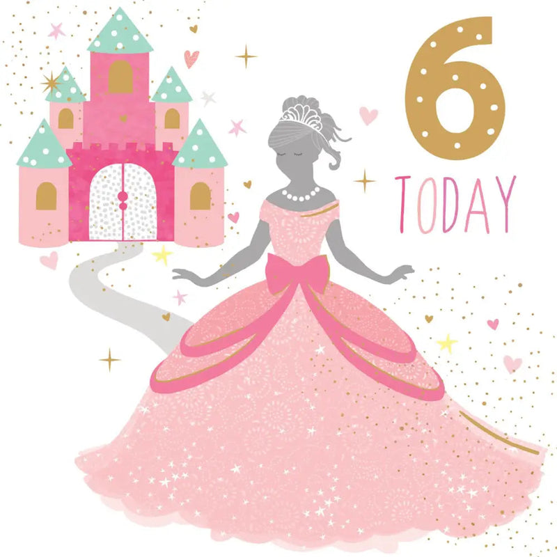 Sara Miller 6 Today Girl Princess Birthday Card - Giftware