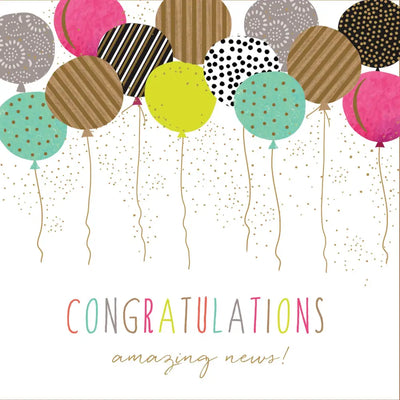 Sara Miller Amazing News Balloons Congratulations Card -
