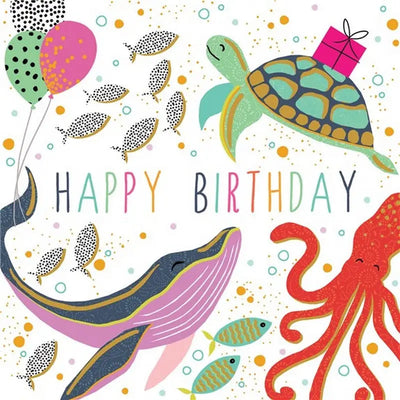 Sara Miller Aquatic Birthday Card - Cards