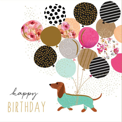 Sara Miller Balloon Dog Card Birthday Card - Giftware