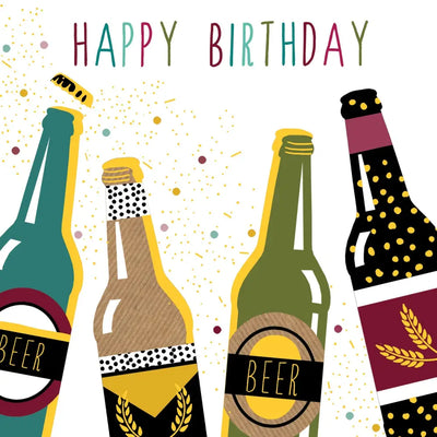 Sara Miller Birthday Beer Bottles Card - Giftware