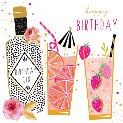 Sara Miller Birthday Gin Party Girl Card - Giftware