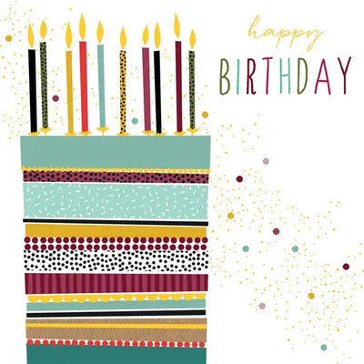 Sara Miller Blue Birthday Cake Card - Giftware