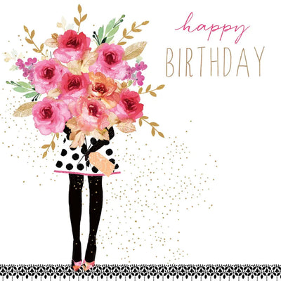 Sara Miller Bouquet Girl Birthday Card - Giftware