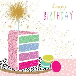 Sara Miller Colourful Slice Birthday Card - Giftware