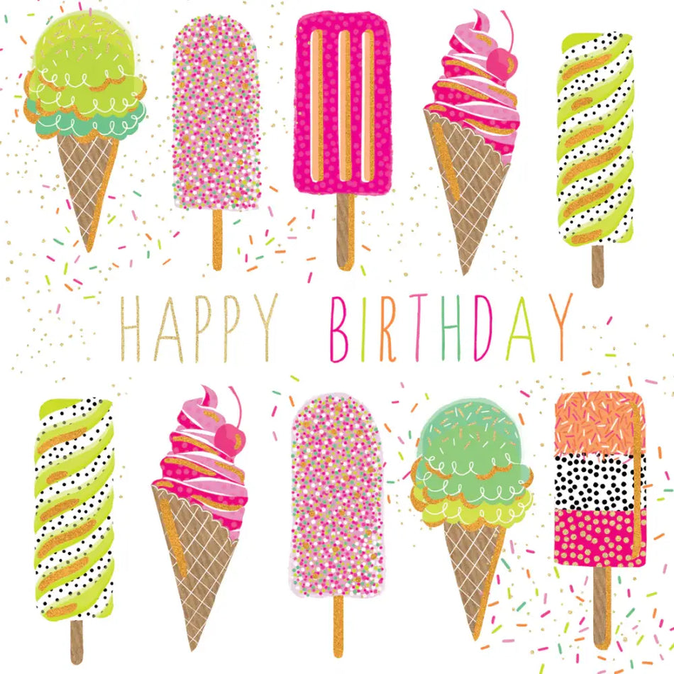 Sara Miller Ice Lollies Birthday Card - Giftware >> Cards