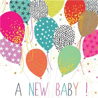 Sara Miller New Baby Balloons Card - Giftware