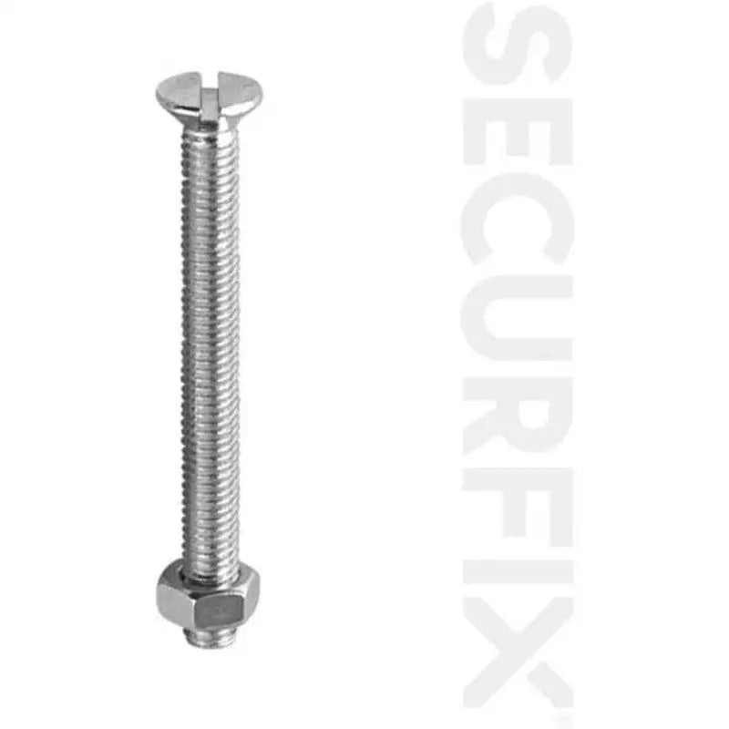 SecurFix Machine Screws & Nuts M4x25mm Countersunk - Zinc