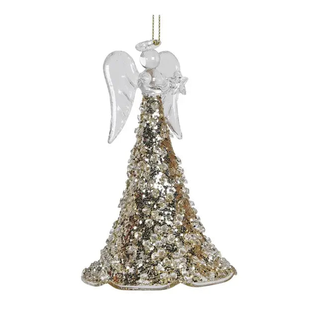 Serene Glitter Bead Angel Bauble - Christmas >> Baubles