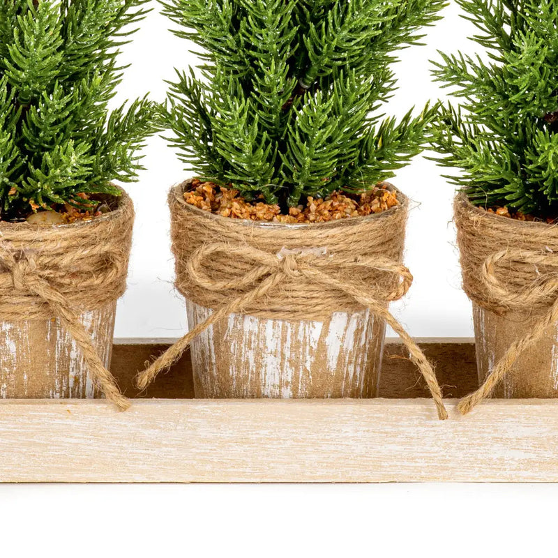 Set of 3 PE Trees on a Hessian Base - Seasonal & Holiday