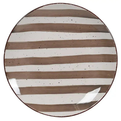 Set Of 4 Hand Painted Stripe Dinner Plate (1 PLATE SENT) -