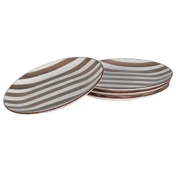 Set Of 4 Hand Painted Stripe Dinner Plate (1 PLATE SENT) -