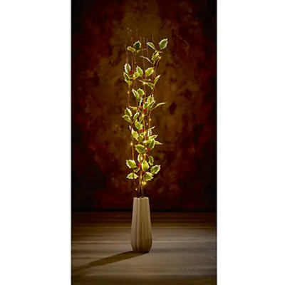 Set of 5 Brown Willow Twigs with Holly and Berries - 40