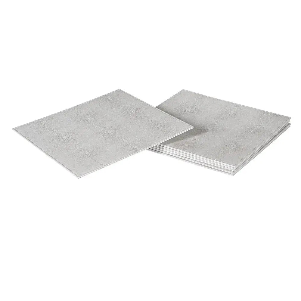 Set Of 6 Ivory Faux Shagreen Placemats - Kitchenware >>