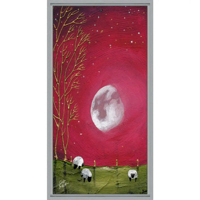 Sheep Dreams Picture - Grey Frame - 34 x 64cm - Homeware
