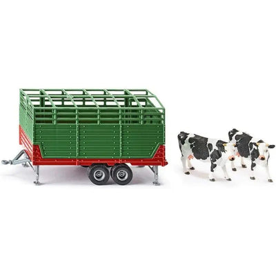 Siku Green Cattle Trailer with 2 Cows 1:32 Scale - Model