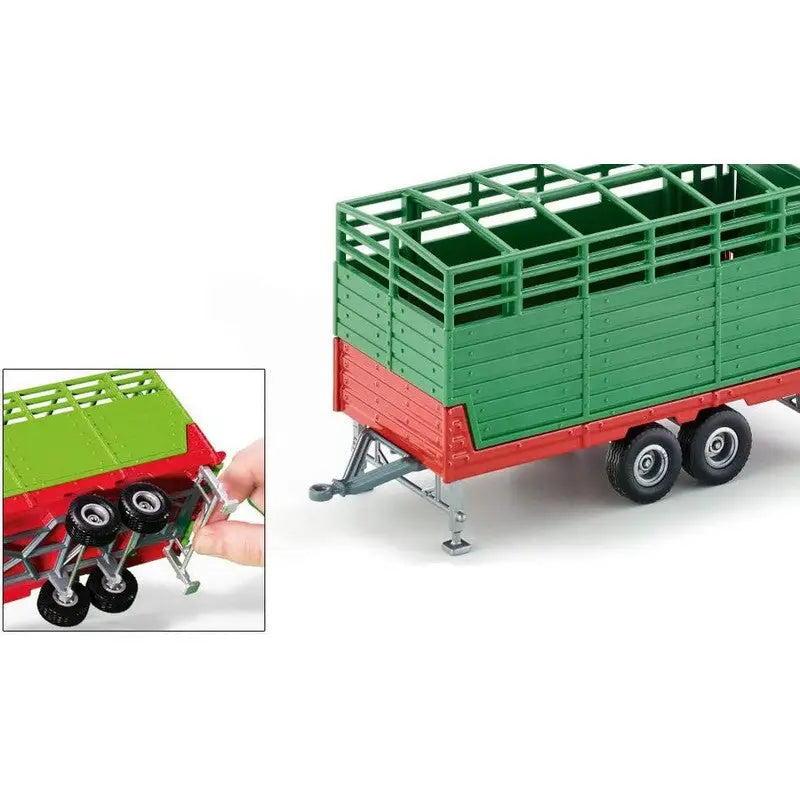 Siku Green Cattle Trailer with 2 Cows 1:32 Scale - Model