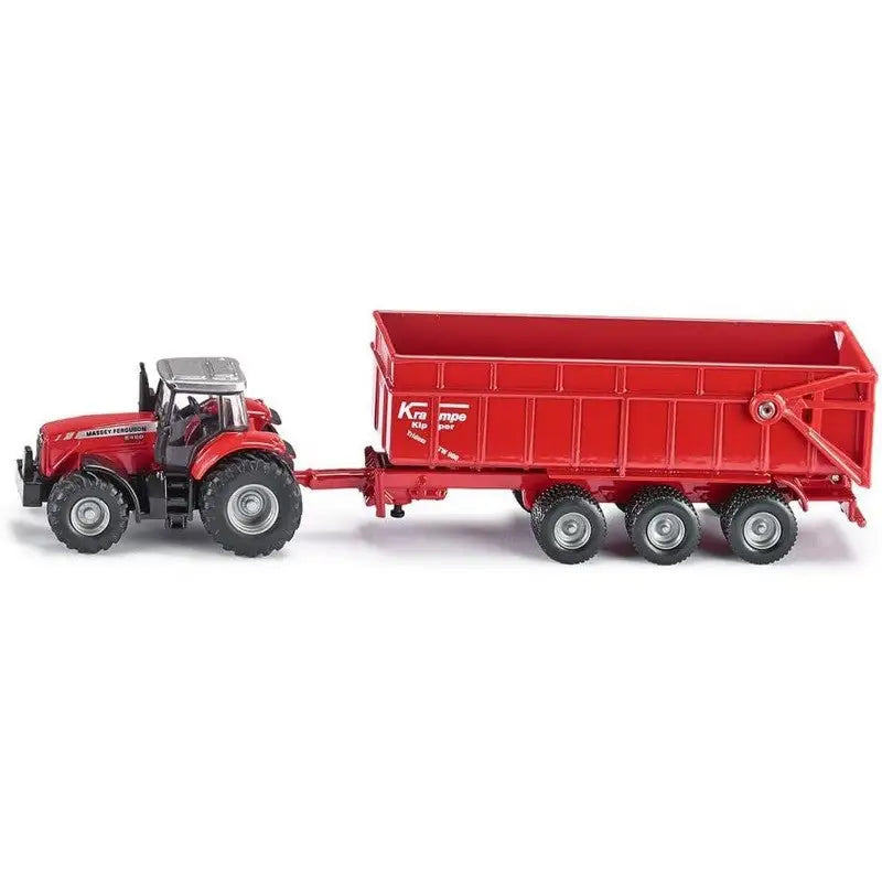 SIKU MASSEY FERGUSON TRACTOR WITH TRAILER 1:87 1844 - Toy