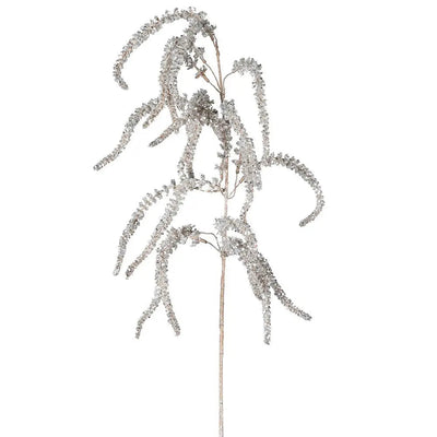 Silver Glitter Amaranthus Spray - Seasonal & Holiday