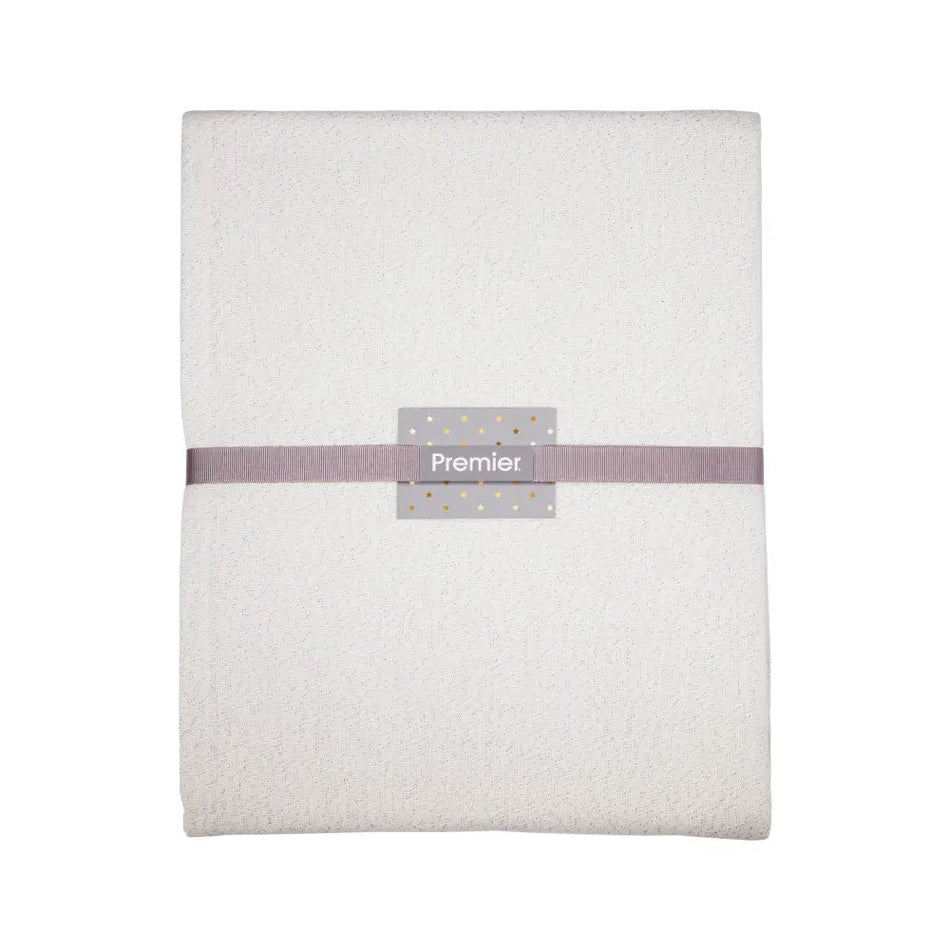 Silver Glittered Lurex Table Cloth 2x1.3m - Seasonal &