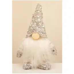 Silver Sparkle Gnome 19cm - Seasonal & Holiday Decorations